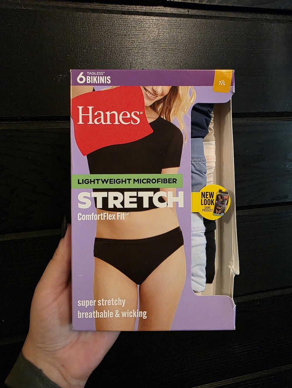 Hanes Stretch Lightweight Microfiber Tagless Bikinis - 6 Pack ( Size 7/XL)